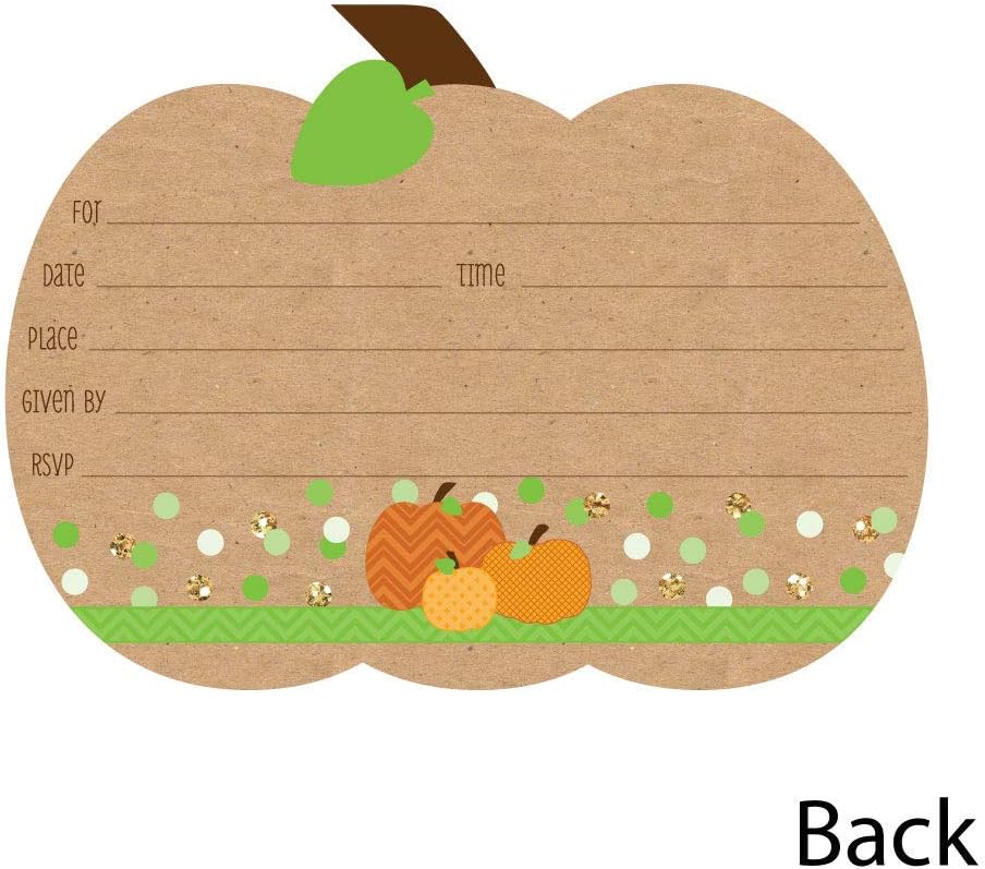 Big Dot of Happiness Pumpkin Patch Invitation Set of 12