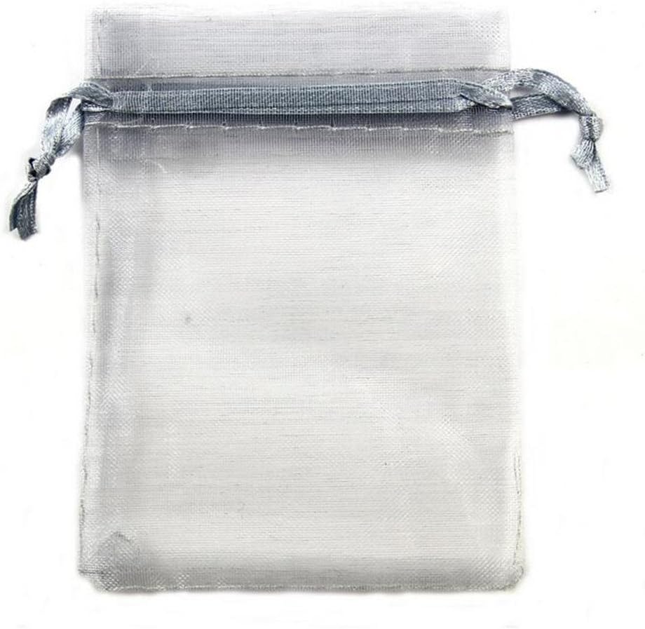 Ximkee Organza Gift Bags - 100 Pack 3x4 Grey