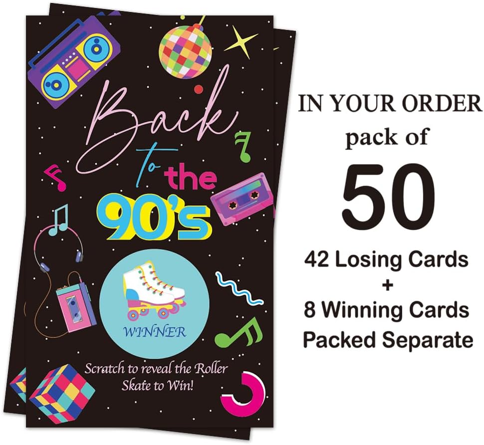 Haizct 50 Pack Retro Scratch Off Game for Parties