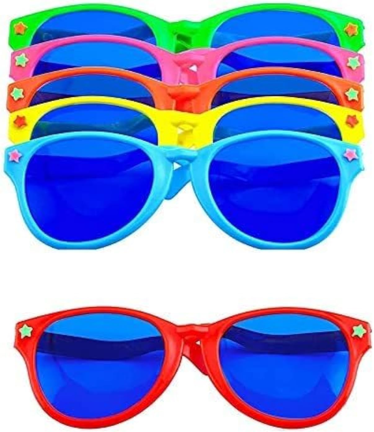 6 Pcs Jumbo Plastic Funny Party Glasses