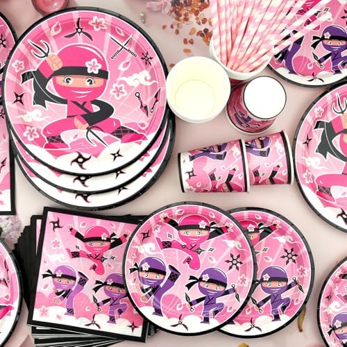 Ninja Girl Party Platters Set of 20