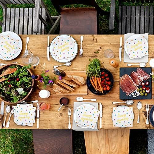 DYLIVeS Gold Foil Dots Birthday Napkins 65 Inch Pack of 50