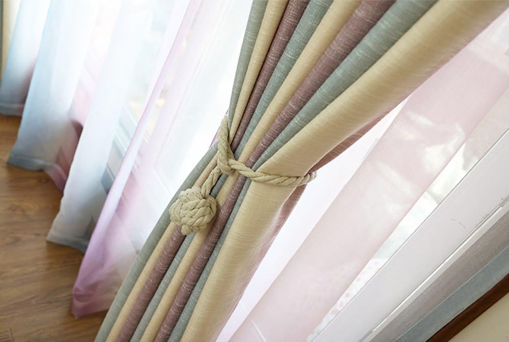 Melaluxe 4 Pack Heavy Duty Curtain Tiebacks - Black