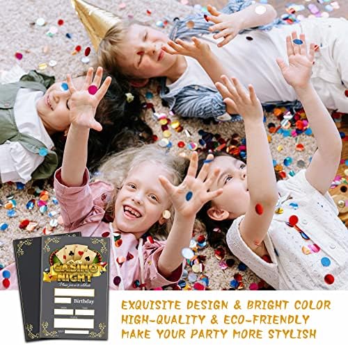 Casino Birthday Invitations with Envelopes 20 Pack