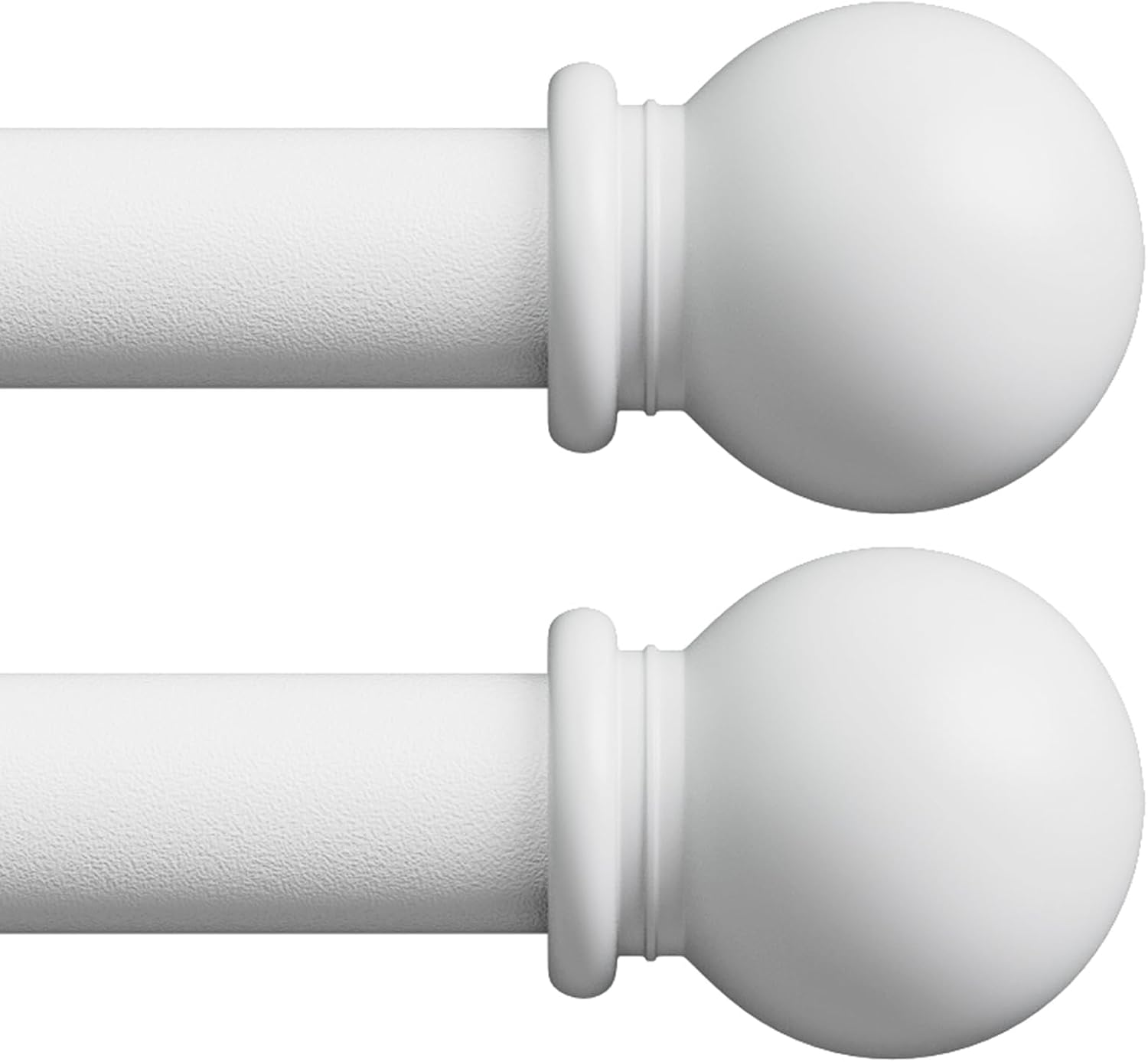 Matte White Curtain Rod Set 2 Pack 28-48 Inch