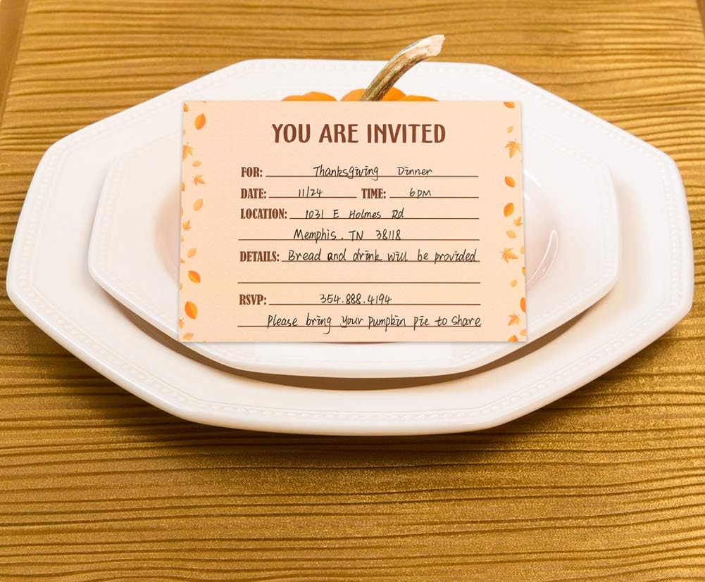 SICOHOME Thanksgiving Invitations Set 12pcs 5x7 with Envelopes
