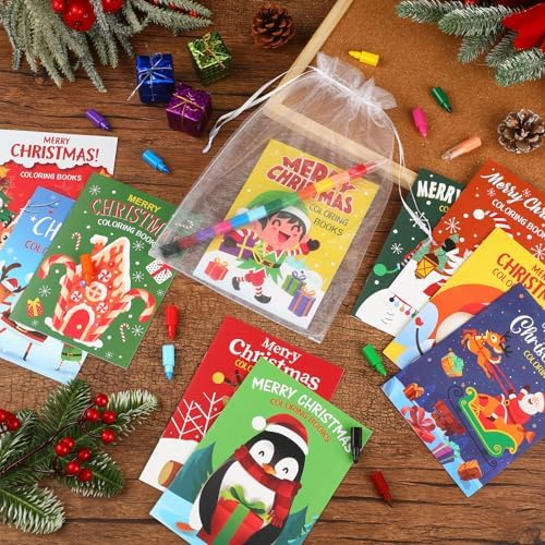 Zhanmai 48 Set Christmas Coloring Books Gift Pack