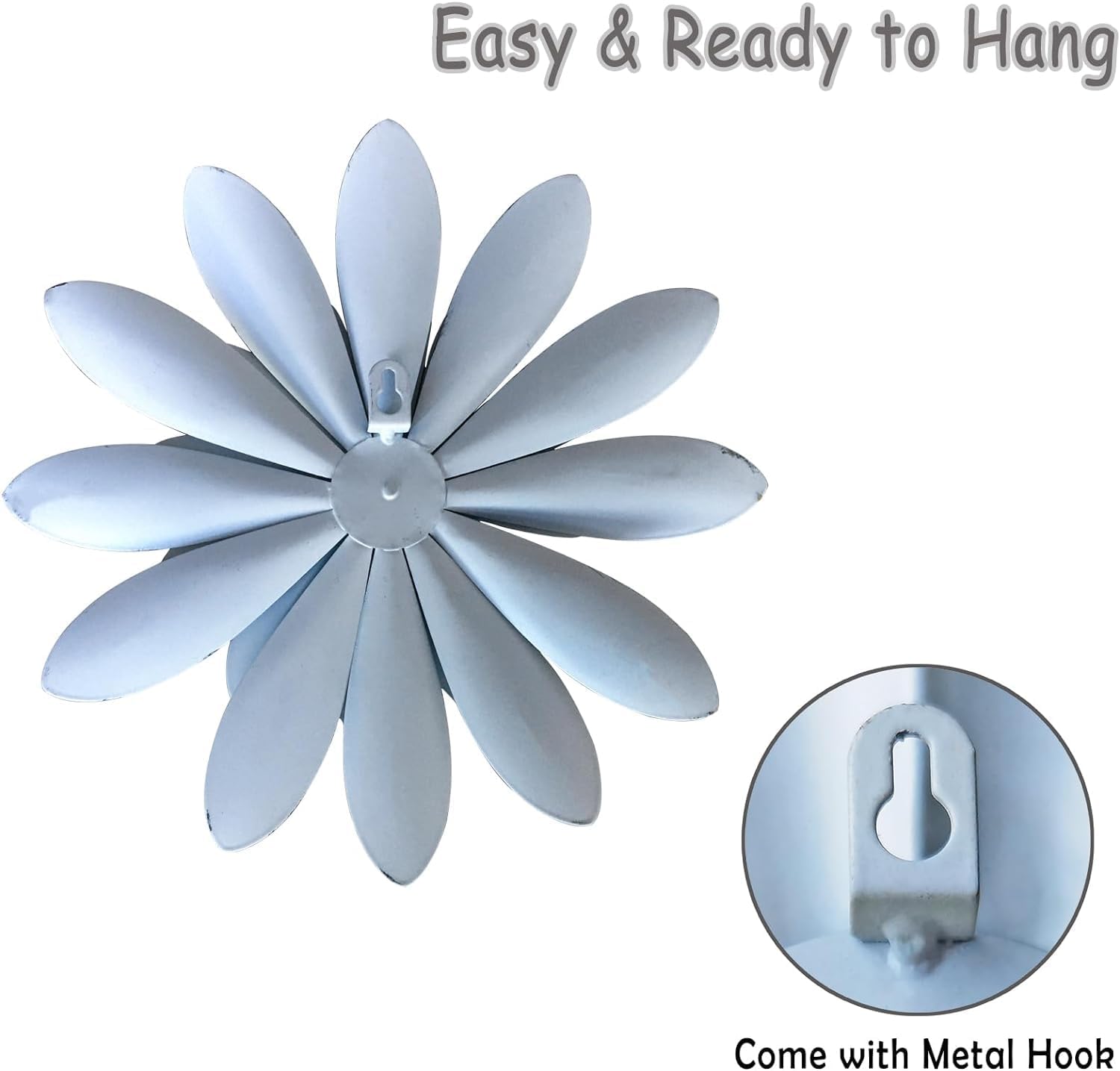 Novbvia 12 Inch Metal Flower Wall Sculpture