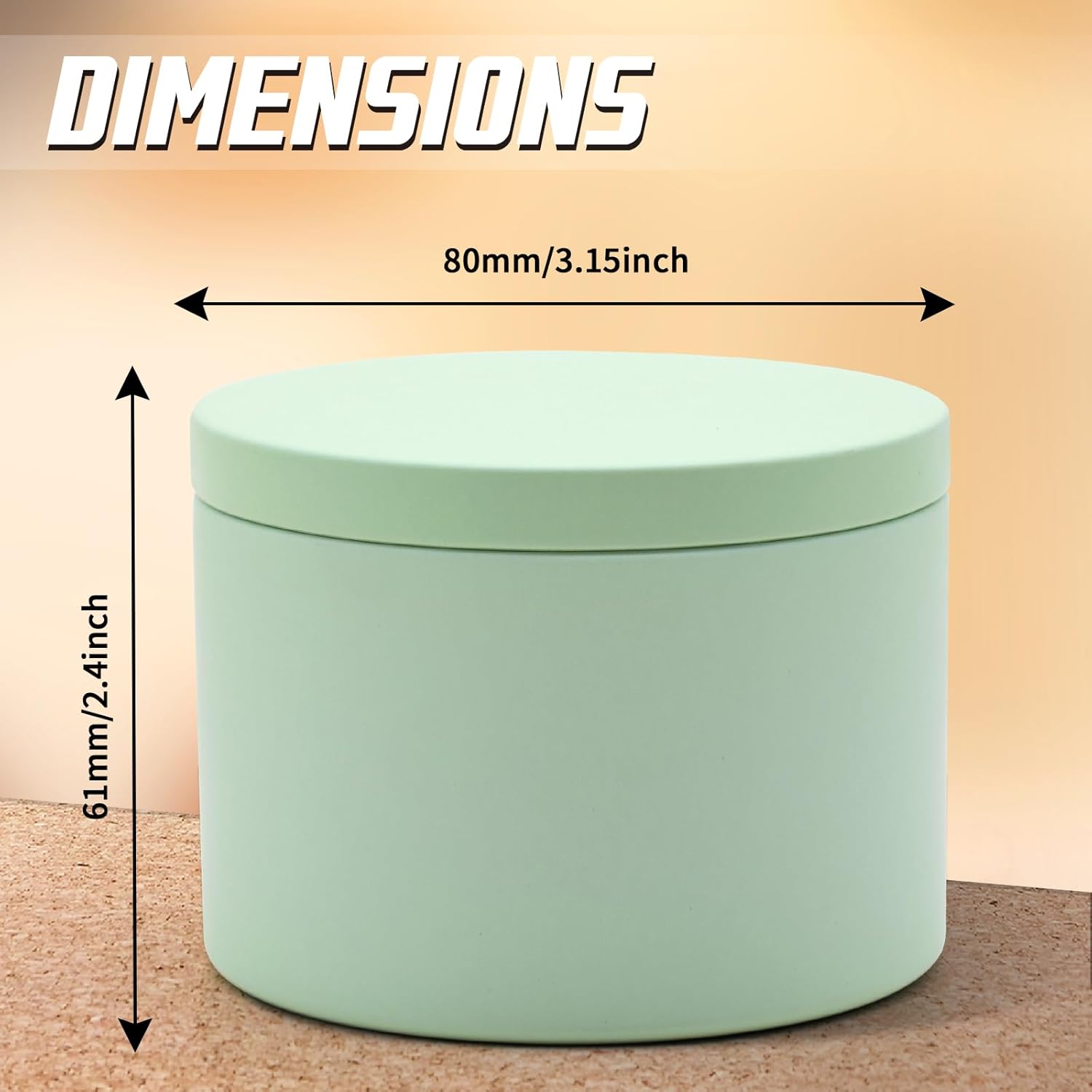 Premium Matte Green Candle Tins 8oz 24-Pack