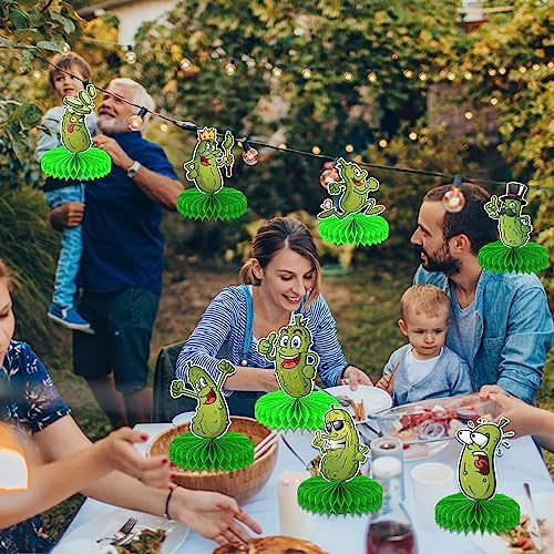 NOVIIML Cartoon Pickles Honeycomb Centerpieces 3D Double Sided Table Decorations