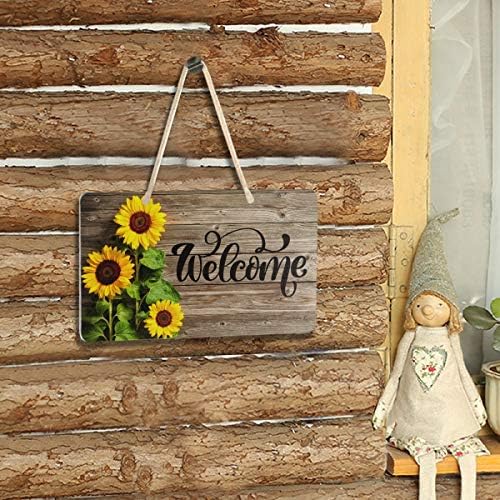 Vdsrup Vibrant Sunflowers Door Sign Wall Hanging Decor