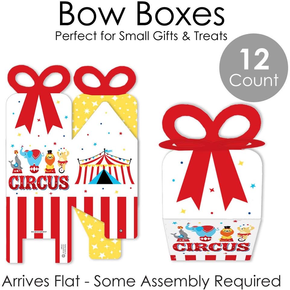 Big Dot of Happiness Carnival Bow Boxes Set of 12