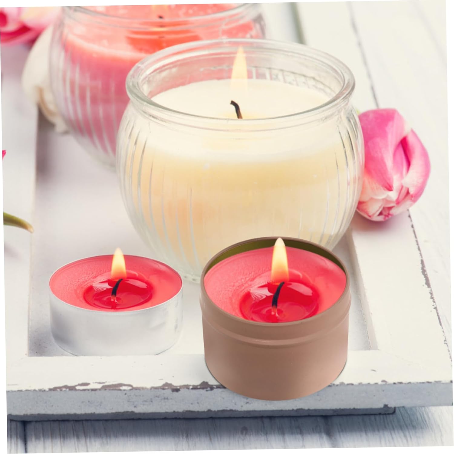 12pcs Metal Candle Holders with Lids for DIY Candles
