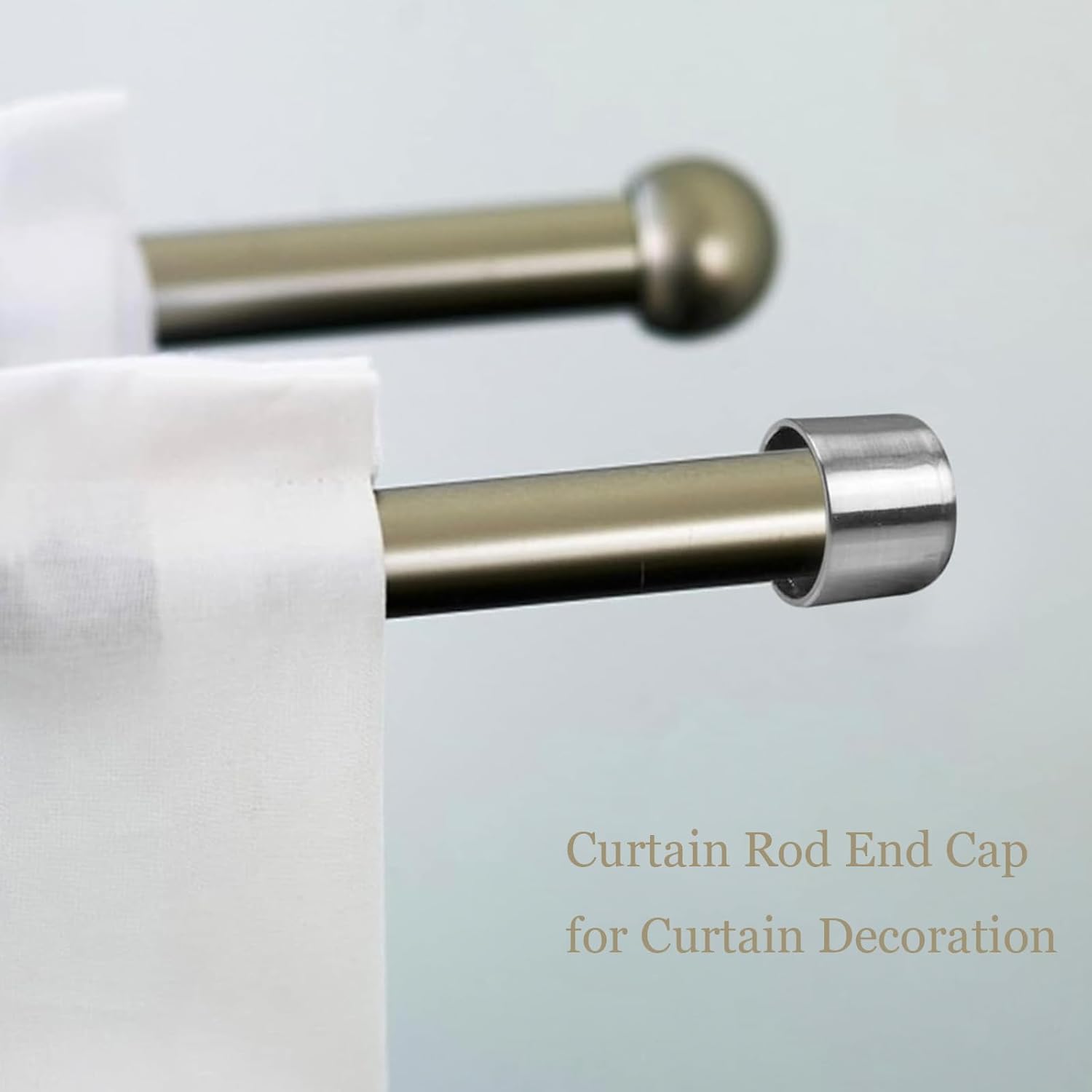 28mm Silver Curtain Rod Finials 2 PCS