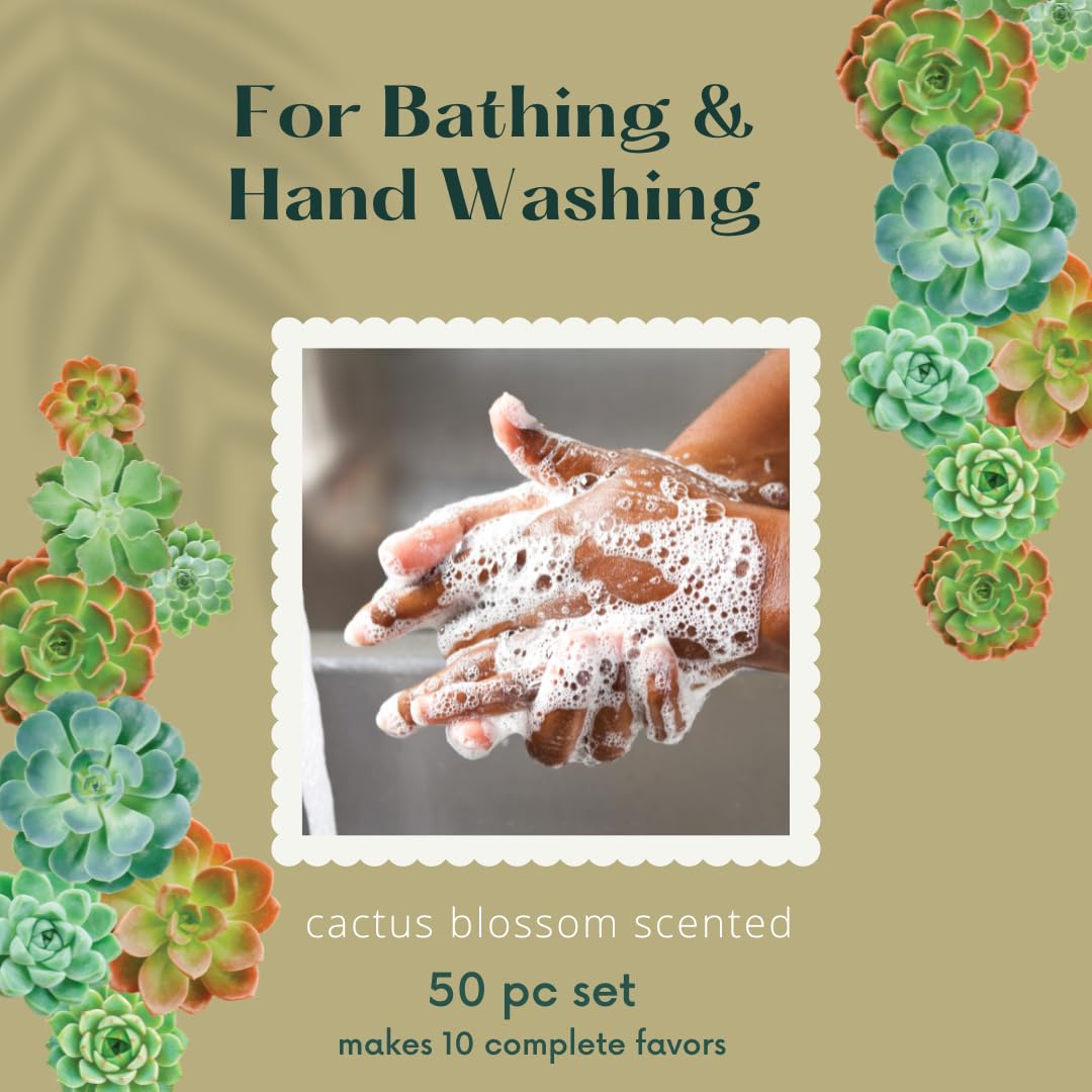 DIY Succulent Shaped Soap Favor Kit 20 Green Cactus Blossom Scented Soaps