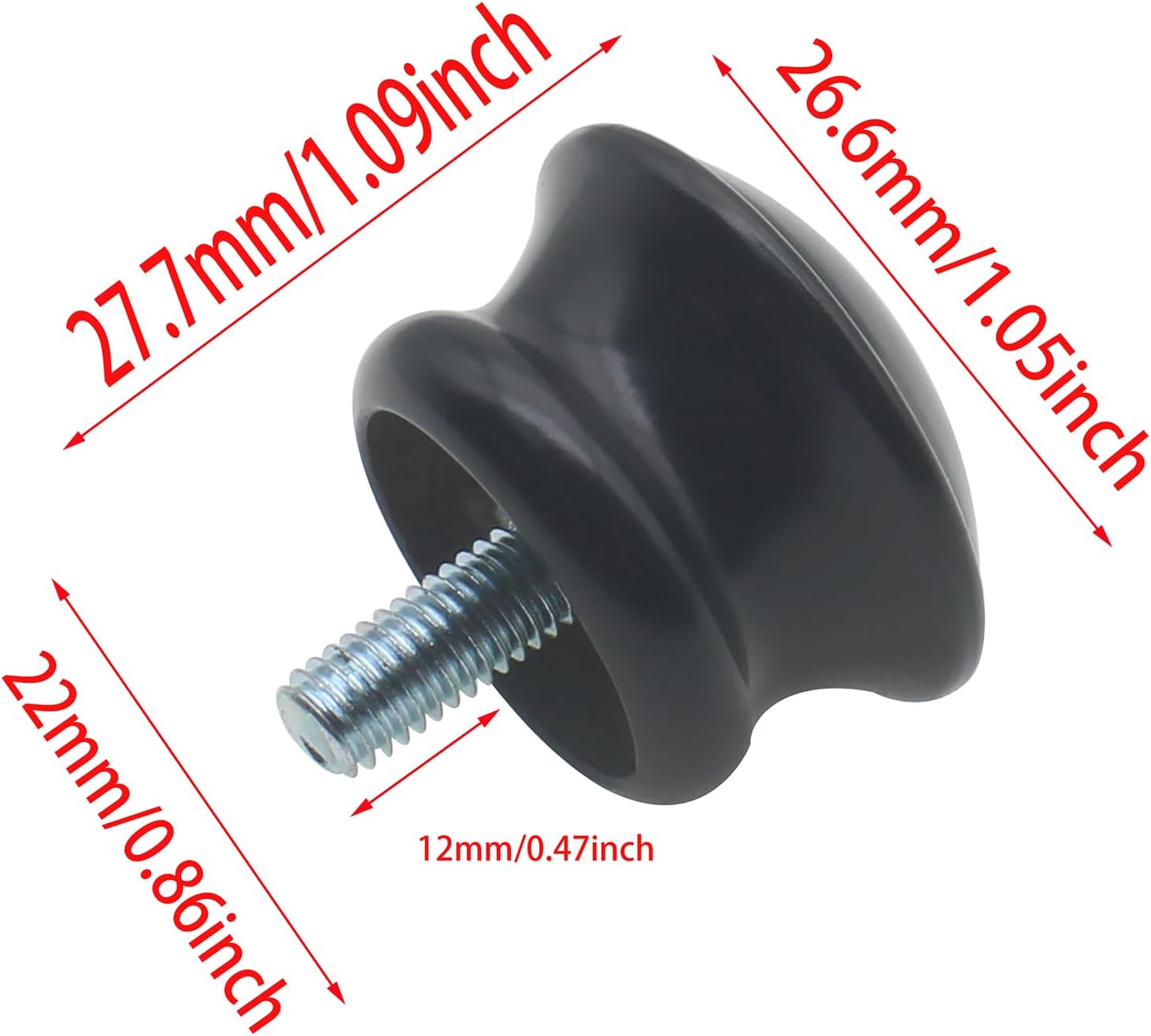 4pcs Mushroom Shape Curtain Rod End Caps with M5 Screws Black