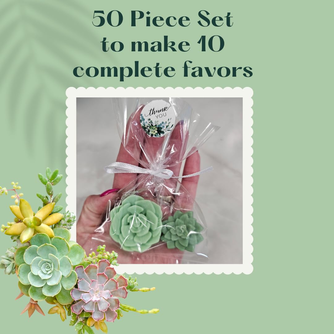 DIY Succulent Shaped Soap Favor Kit 20 Green Cactus Blossom Scented Soaps