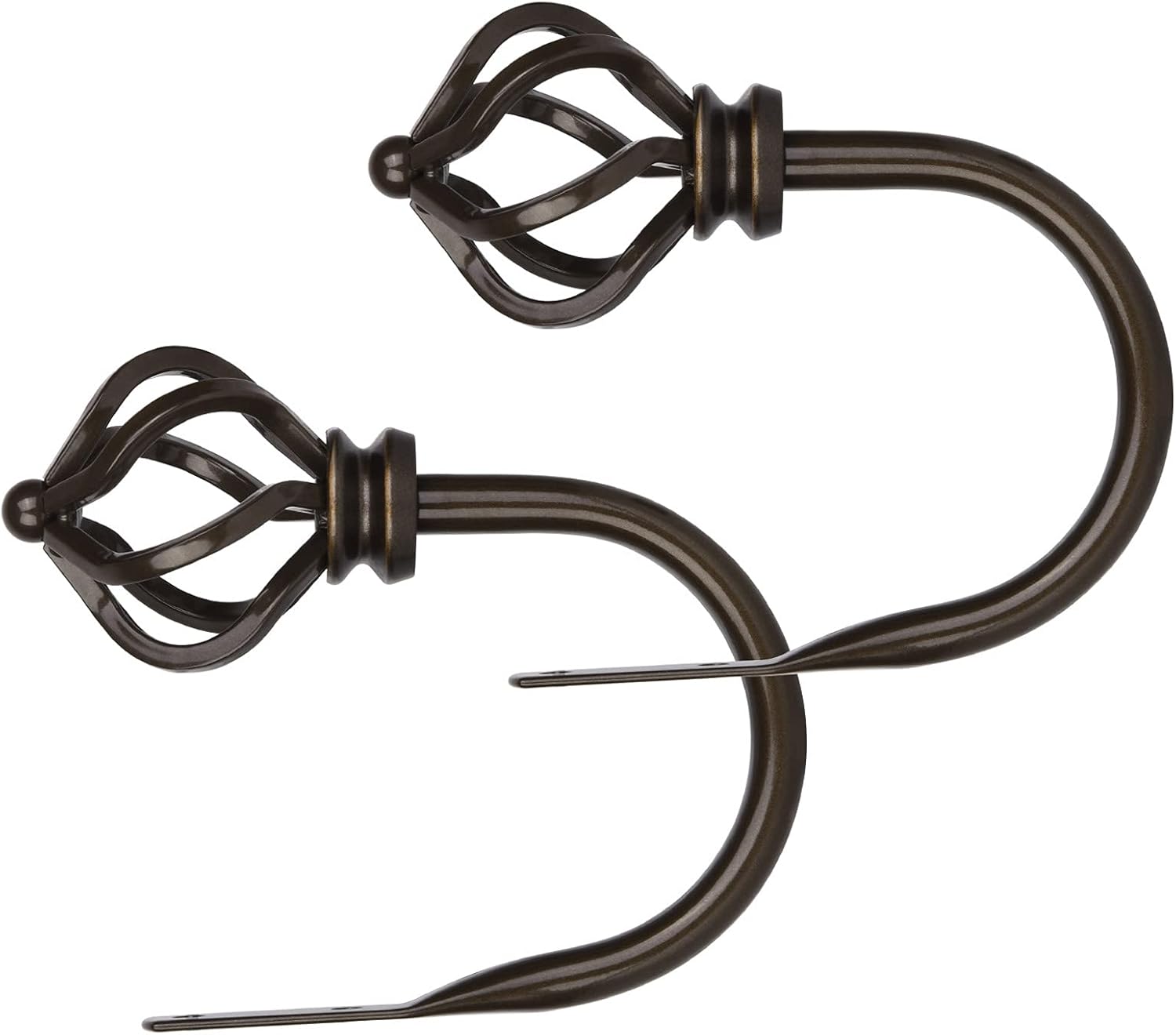 KAMANINA Bronze Decorative Curtain Holdbacks Twisted Cage Finials 2 Pack