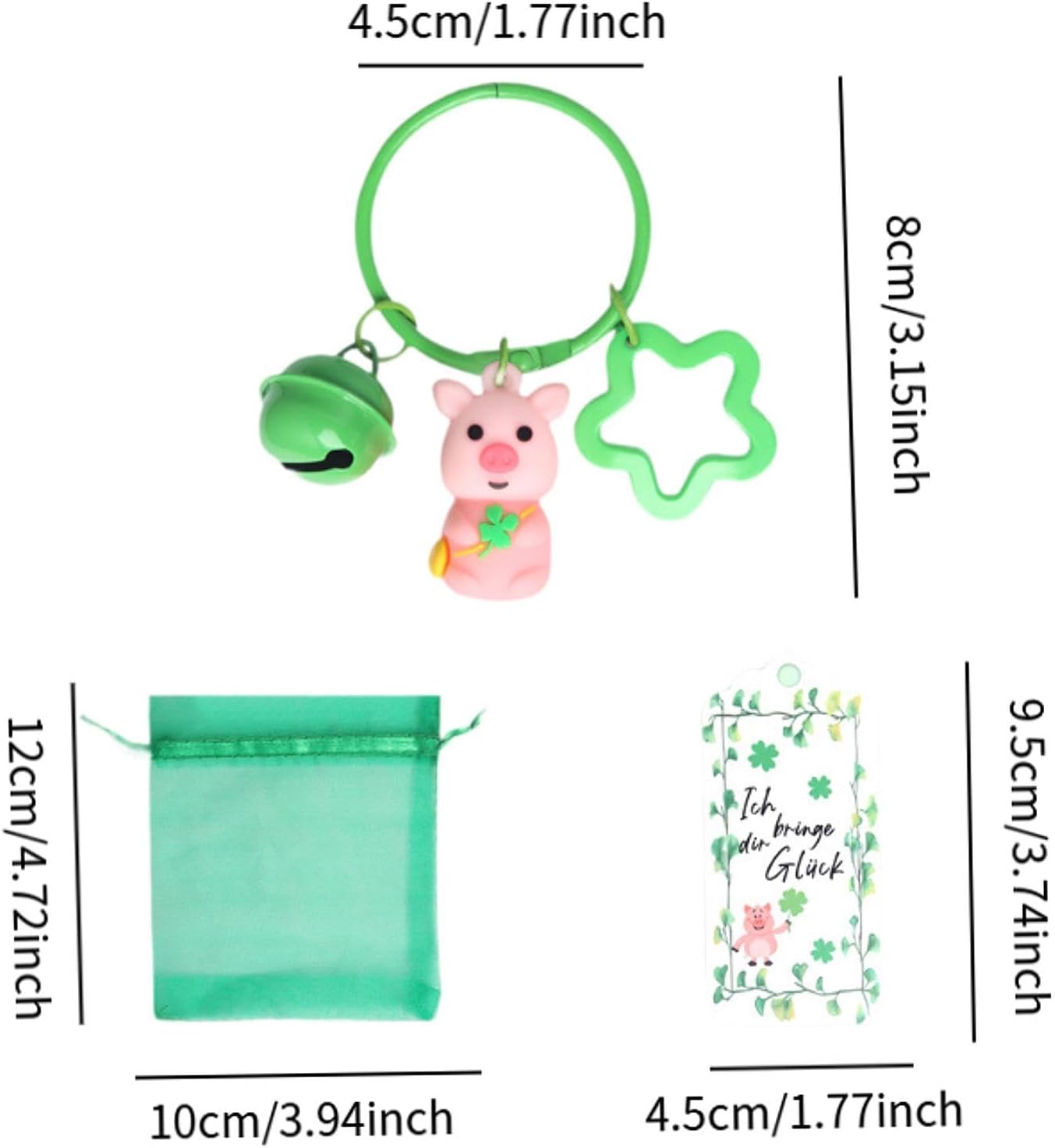 12 Pcs St Patrick Day Keychains Party Favor Set