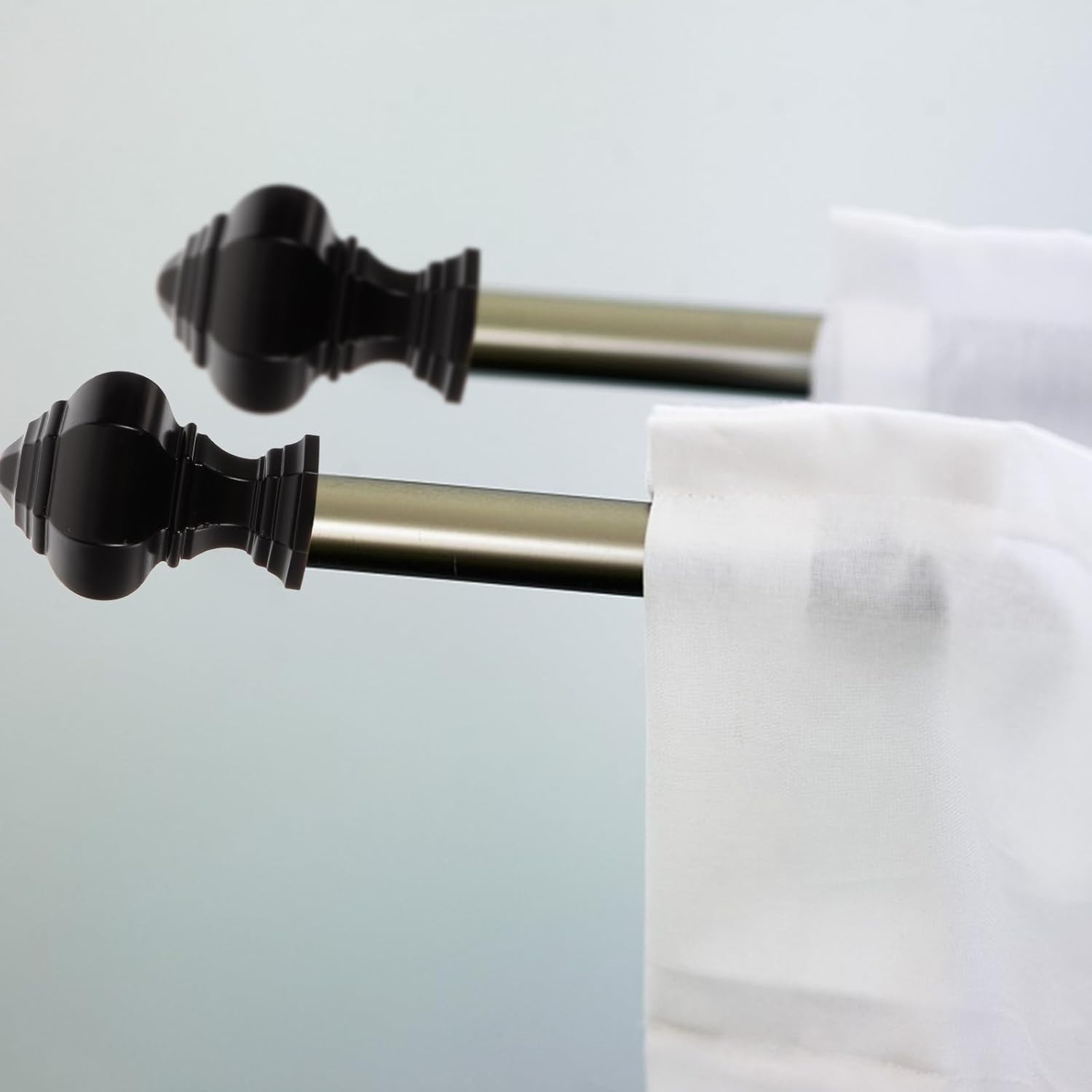 Ciieeo 2pcs Curtain Rod Finials Ends Only