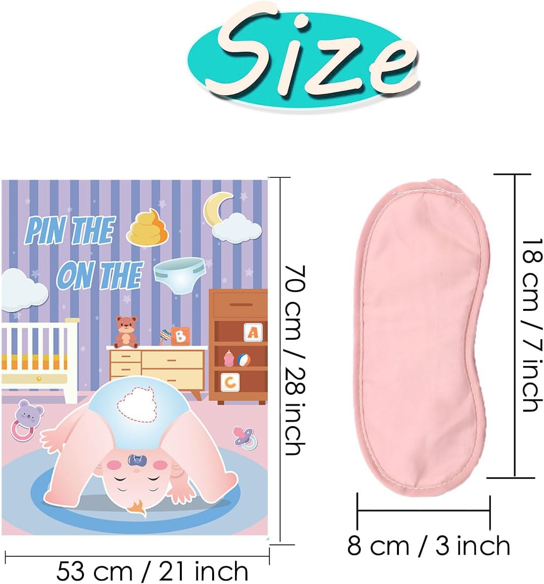 Roscid Pin The Sticker on The Diaper Game Set
