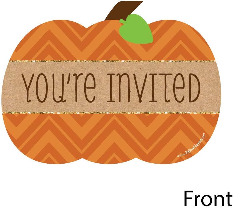 Big Dot of Happiness Pumpkin Patch Invitation Set of 12