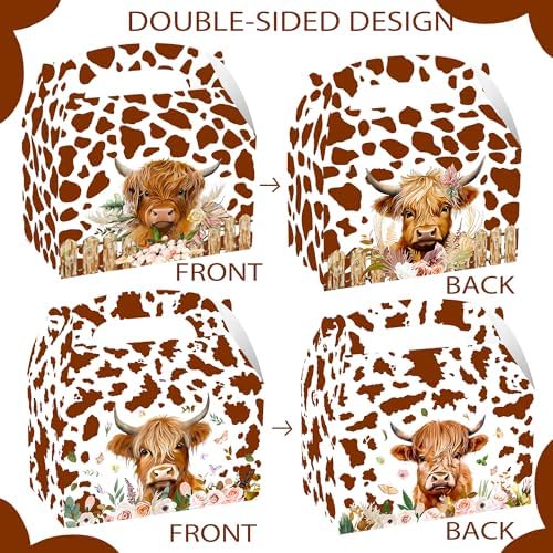 JeVenis 12 Piece Highland Cow Party Favor Set