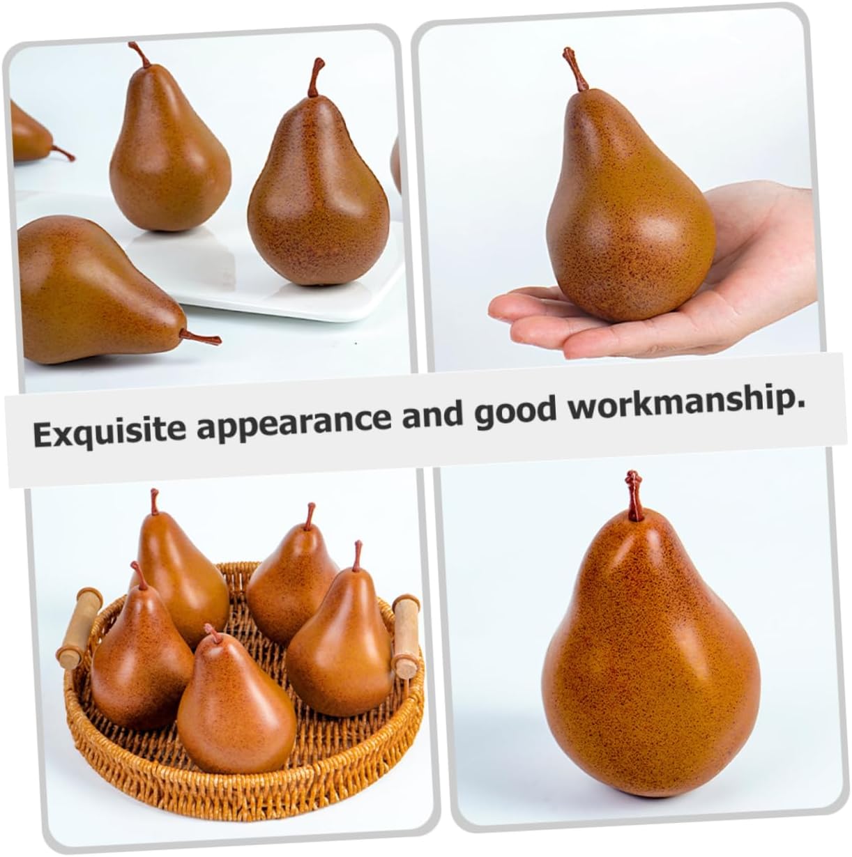 VICASKY 2Pcs Miniature Fake Pears Desktop Decor