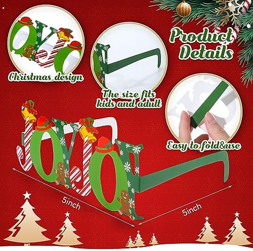 34 Pcs Christmas Glasses Frames Party Decorations