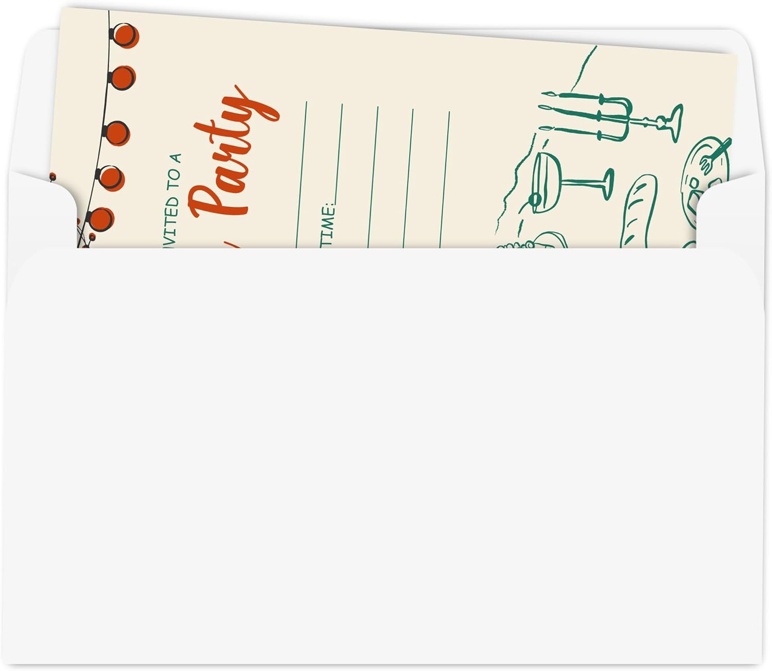 Dinner Party Invitations for Kids Double-Sided 30 Pack