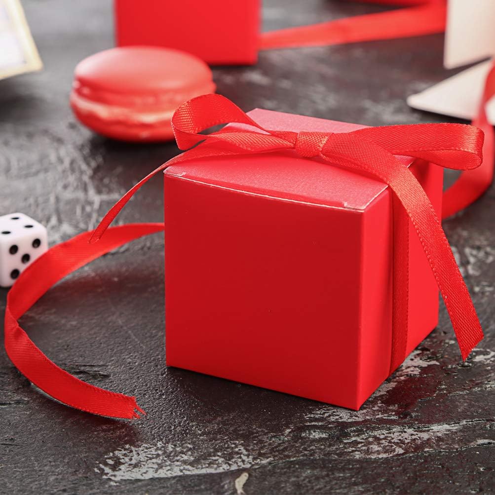 AWELL Red Candy Box Gift Favor Pack of 50