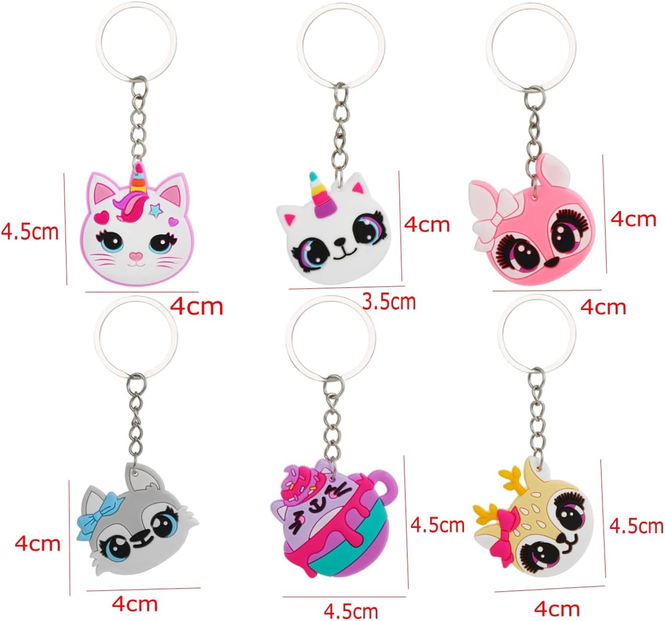 JZK 30 Pcs Cute Kitty Cat Keyring Set for Kids