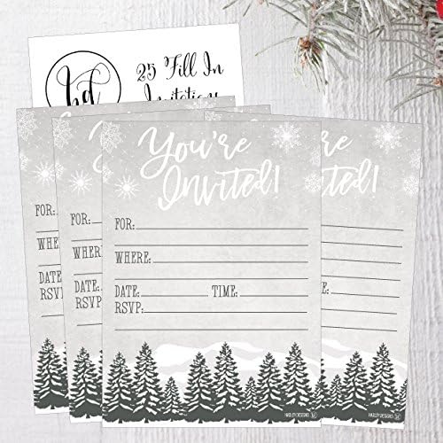 25 Woodland Christmas Holiday Invitations