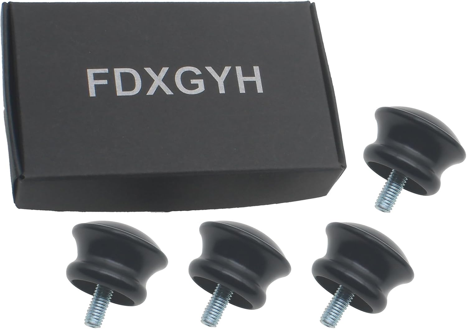 4pcs Mushroom Shape Curtain Rod End Caps with M5 Screws Black