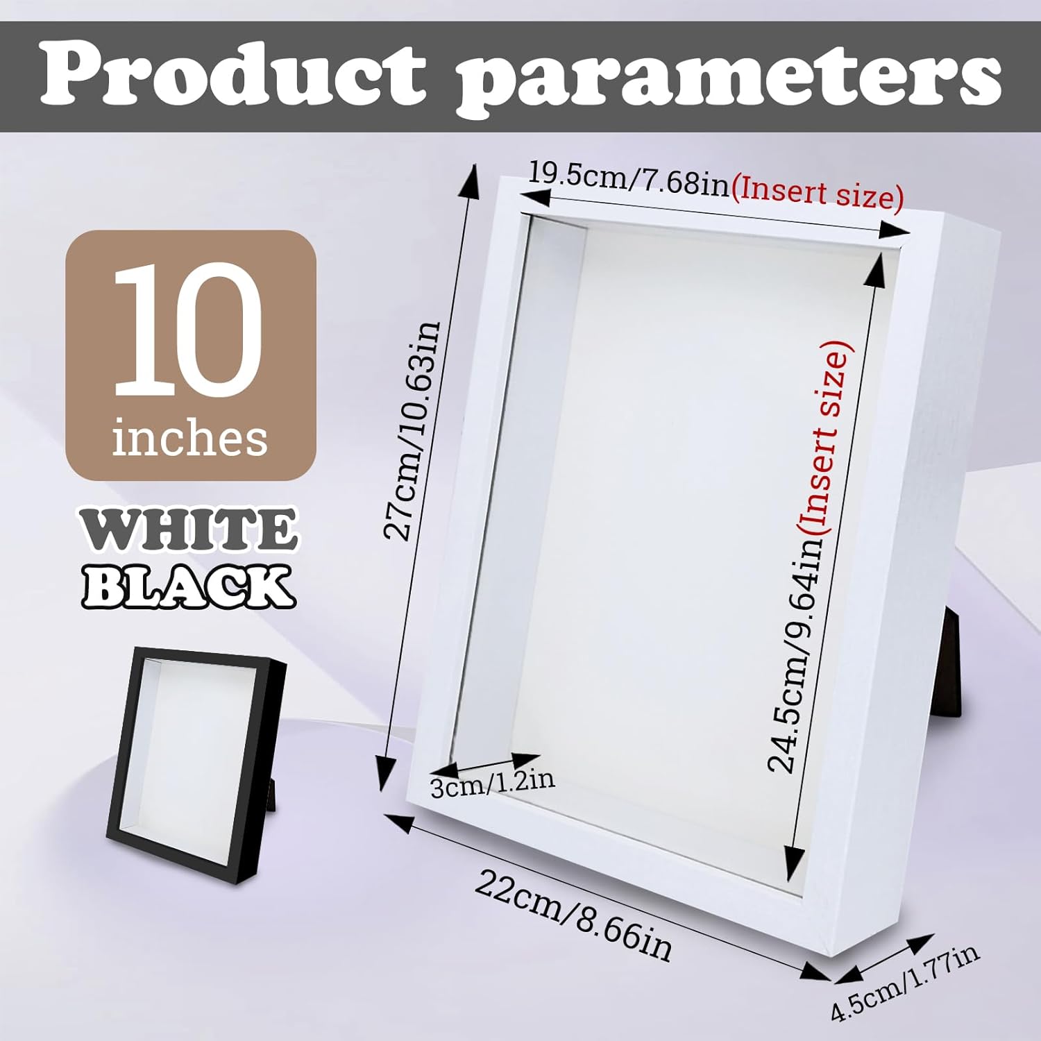FuninCrea 8x10 Inch Shadow Box Frame Black