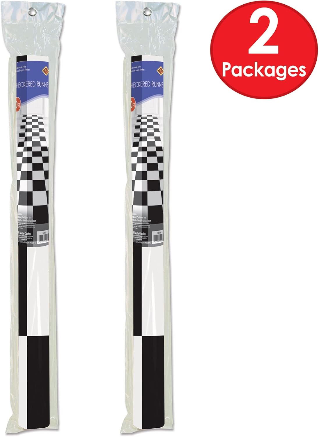 Beistle 2 Piece Racing Checkered Aisle Runners for 50s Theme Party