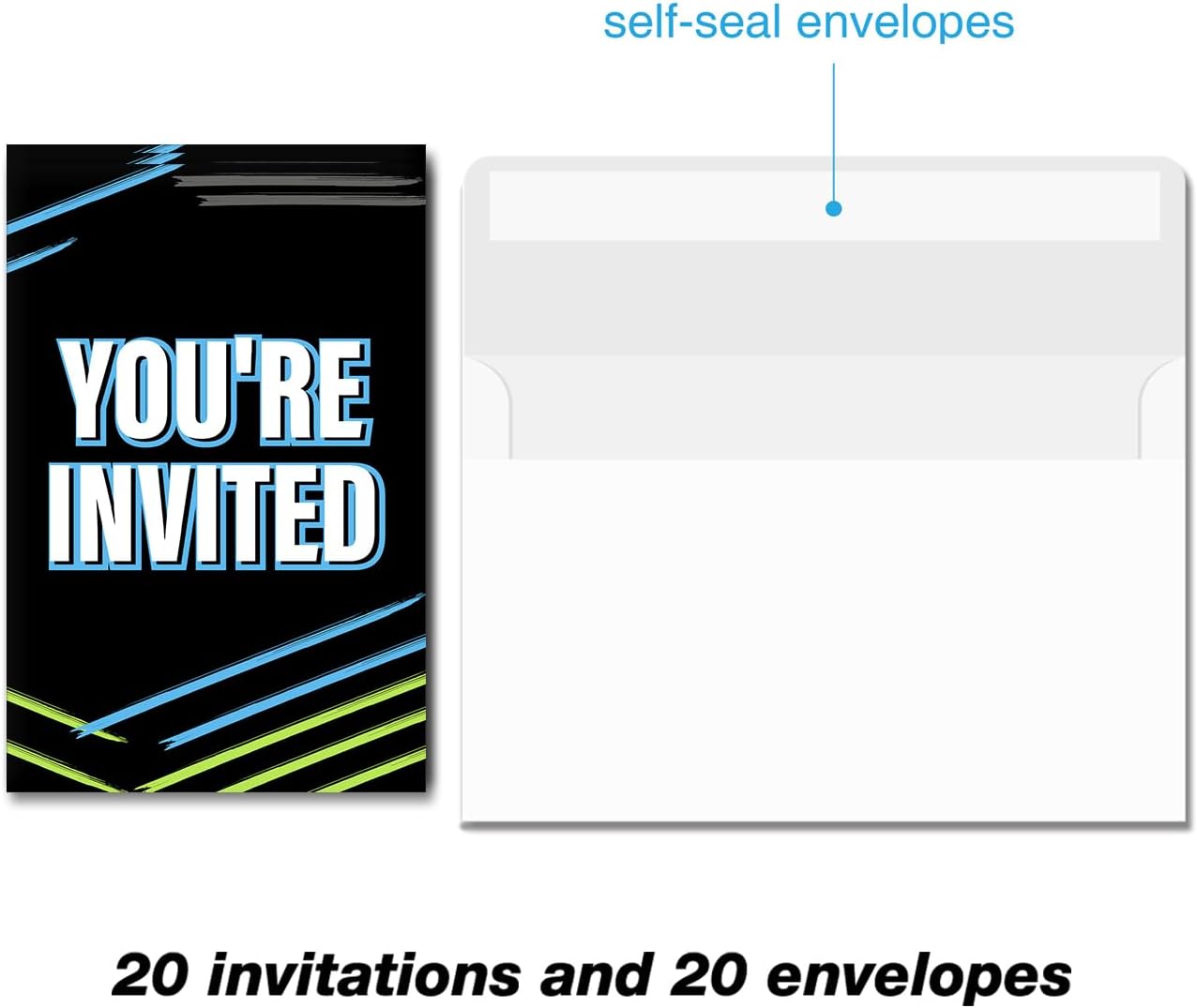 Soiceu Teen Boy Birthday Invitations with Envelopes Set of 20