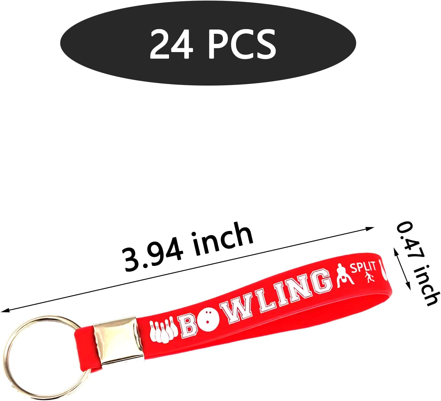 Oringaga 24PCS Bowling Theme Silicone Keychains