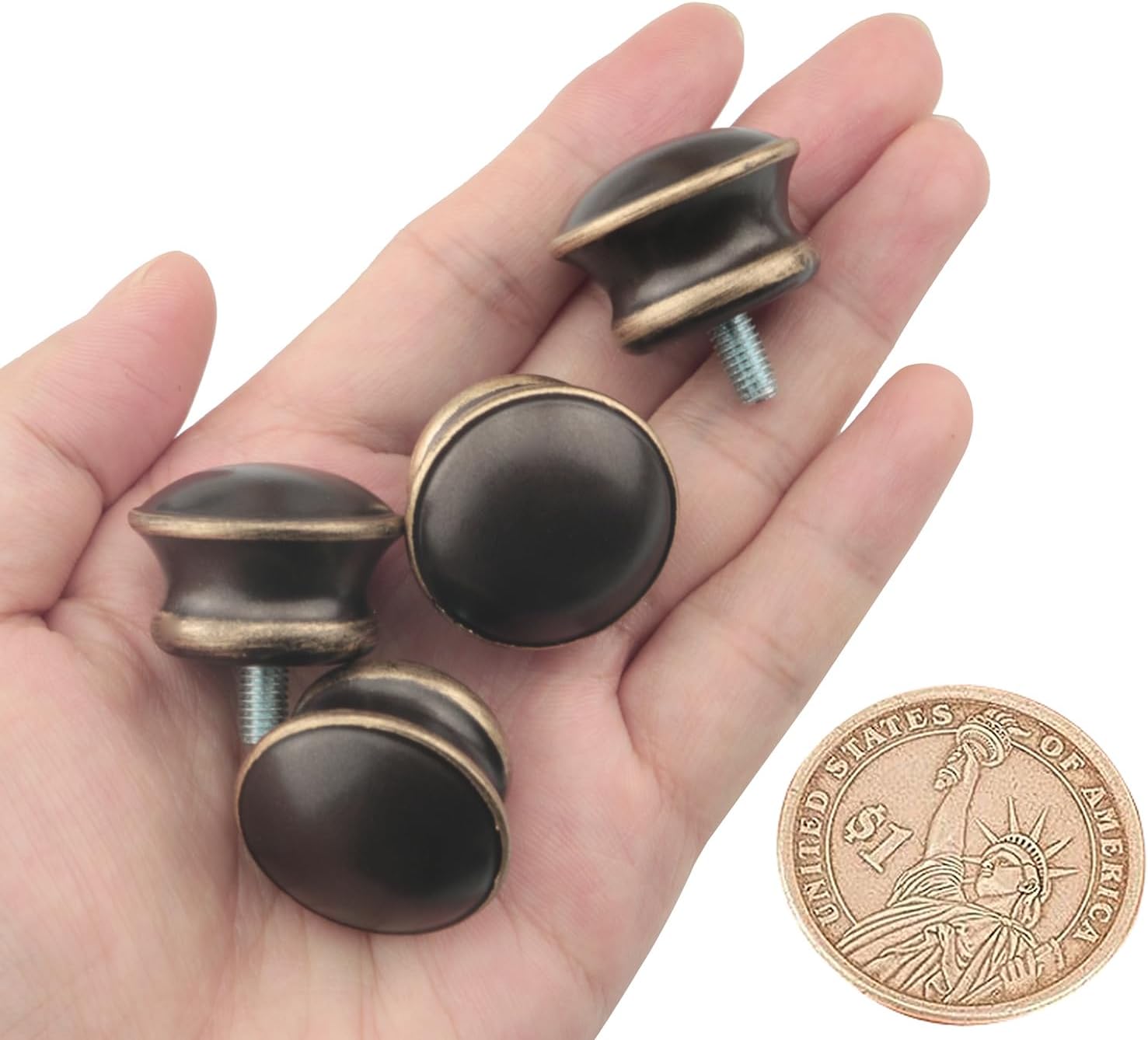 6PCS Brown Mushroom Shape Curtain Rod Ends