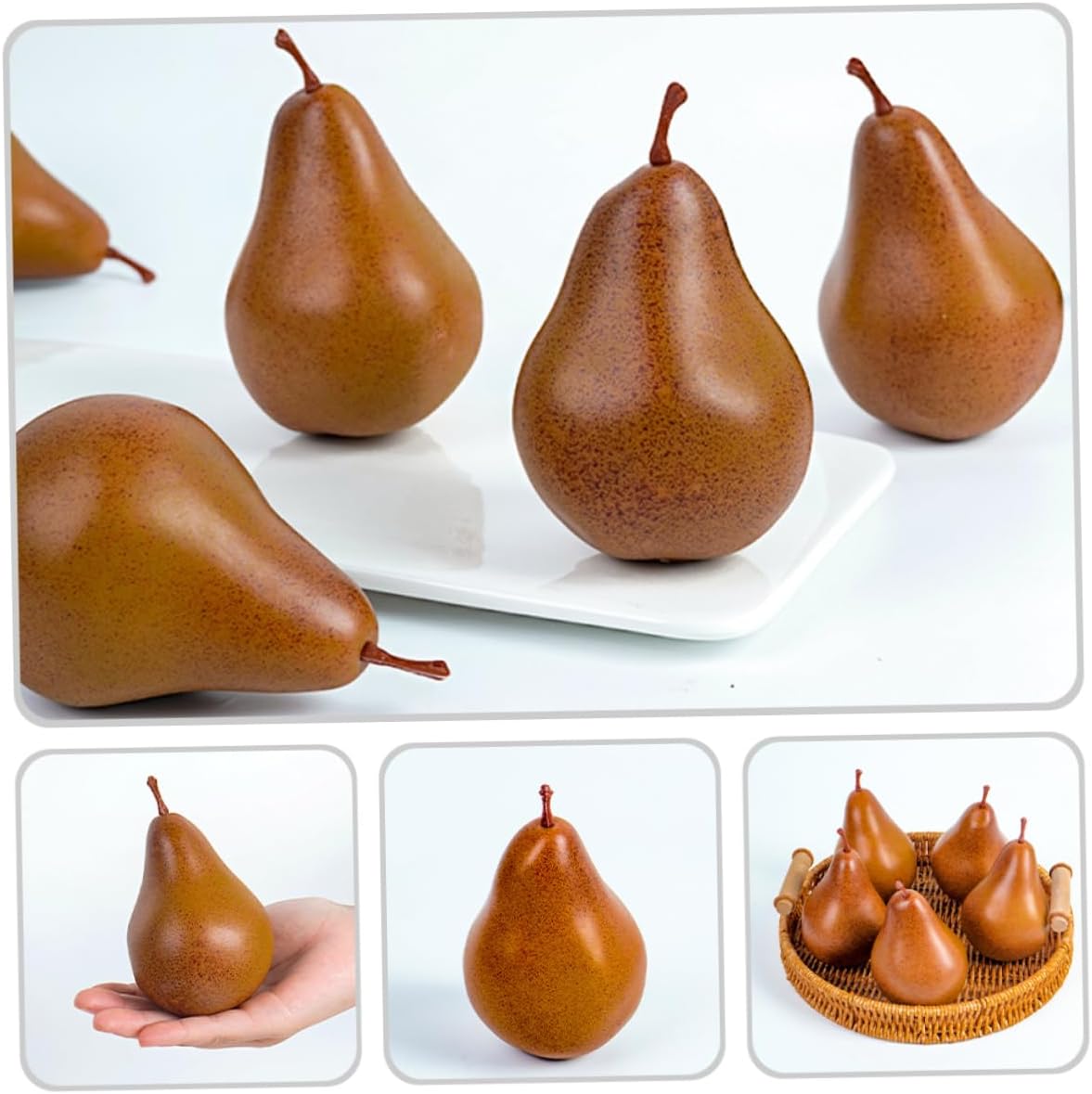 VICASKY 2Pcs Miniature Fake Pears Desktop Decor