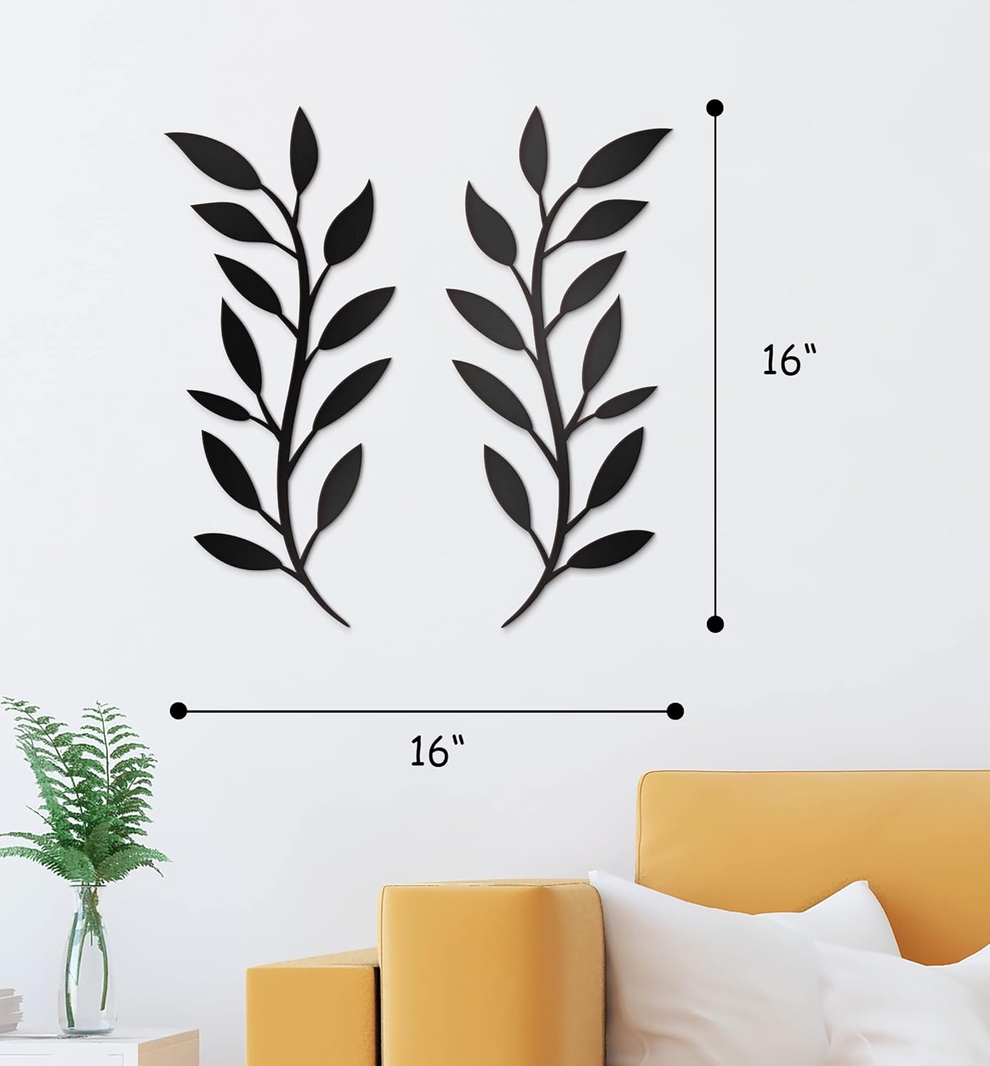Vivegate Scroll Olive Branch Leaf Metal Wall Decor 16x16