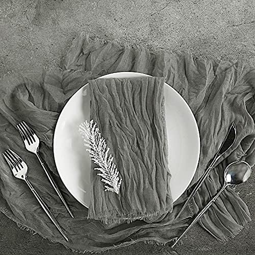 5 Gray Cheesecloth Napkins for Events and Parties