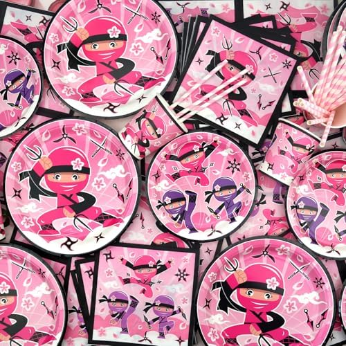 Ninja Girl Party Platters Set of 20