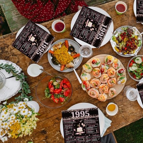 30th Birthday Napkins Set - 50 Pcs Black Rose Gold Design