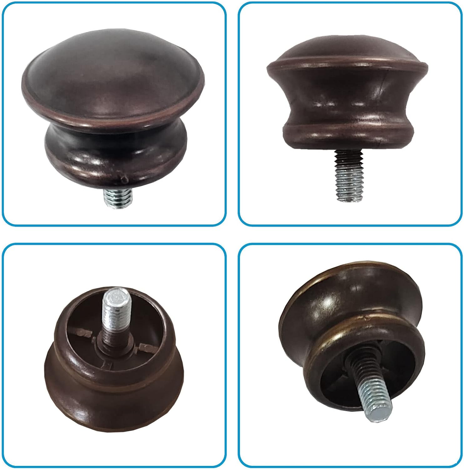 4 Pcs Plastic Curtain Rod Finials with M5 Thread