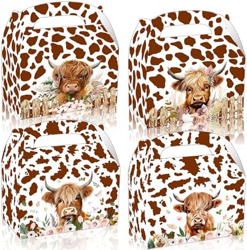 JeVenis 12 Piece Highland Cow Party Favor Set