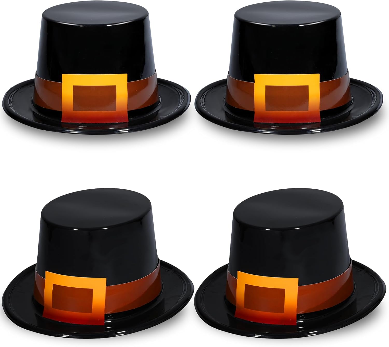 Liliful 4 Pcs Thanksgiving Pilgrim Hats Cosplay Costume Accessory for Adults