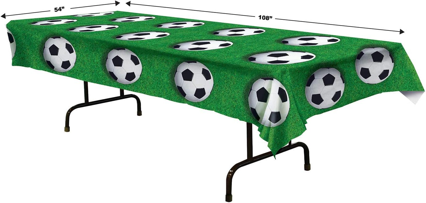 Beistle Soccer Ball Table Cover 54x108