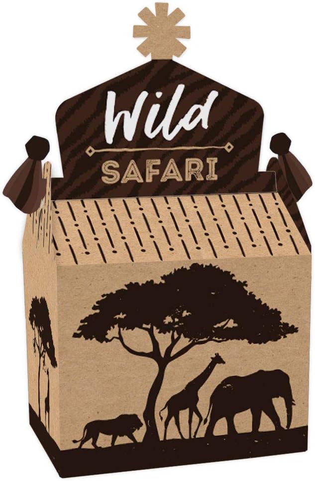 Big Dot of Happiness Wild Safari Treat Box Set of 12