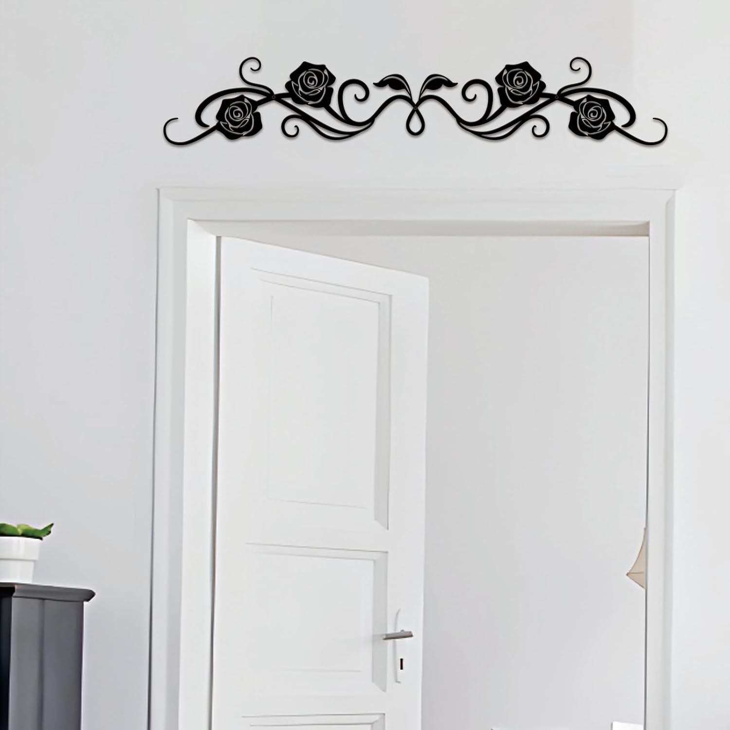 ESTART Large Metal Rose Scroll Wall Decor
